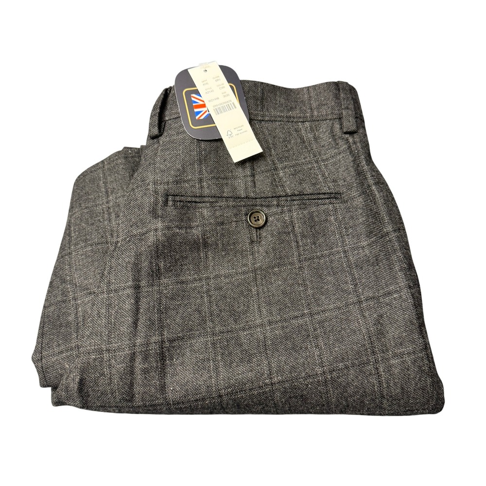 J.Crew Dress Pants Mens 30x30 Ludlow Slim Gray Plaid Moon Wool‎ Blend NEW